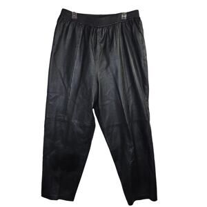 Margaret Godfrey Vintage Sz20 Black Leather Barrel Pants. Elastic waist. Sturdy